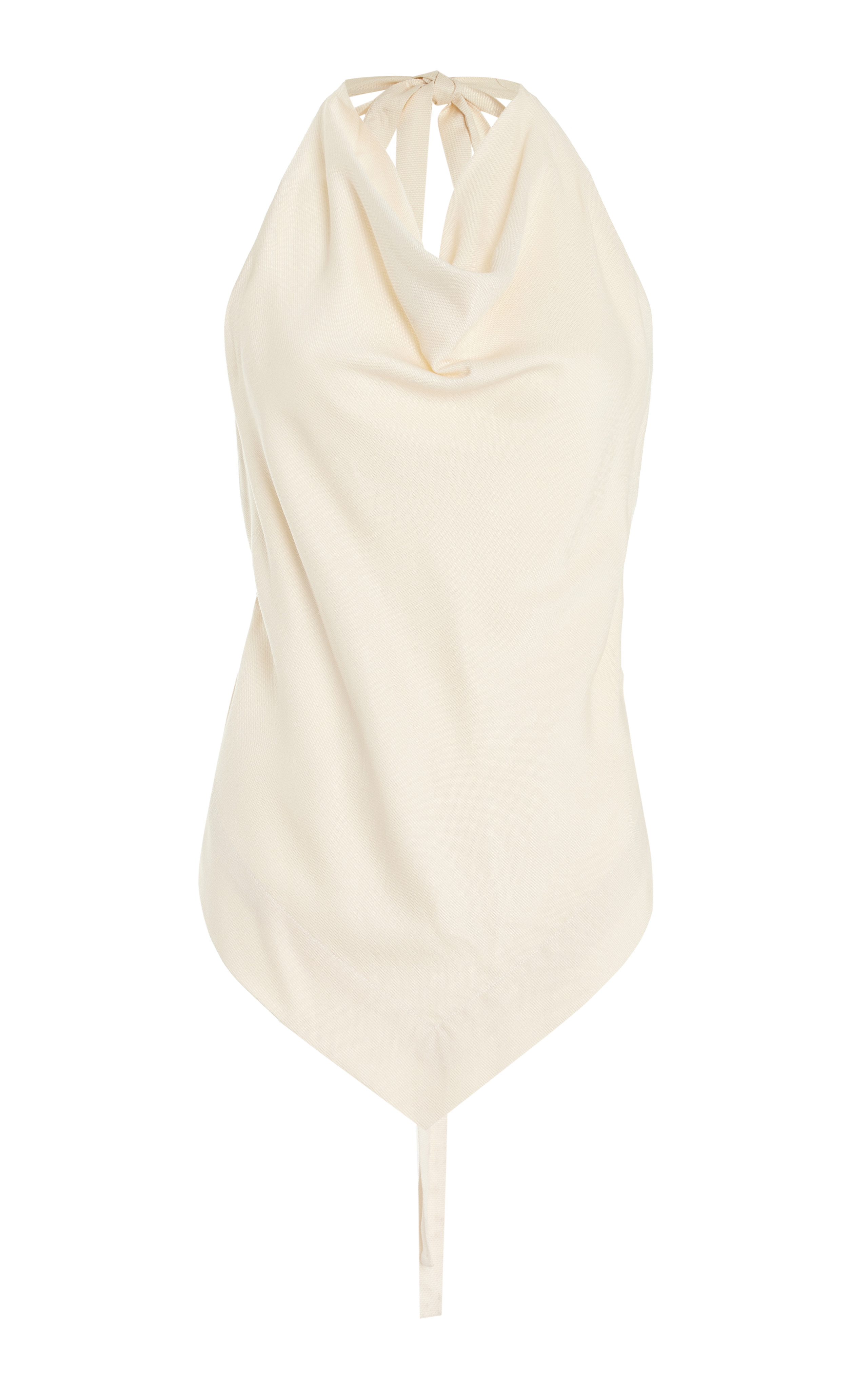 Lisbon Open Back Draped Jersey Halter Top | Moda Operandi (Global)