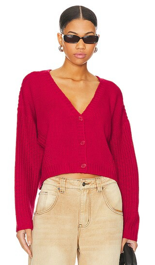 Harper Cardigan in Ruby Red | Revolve Clothing (Global)