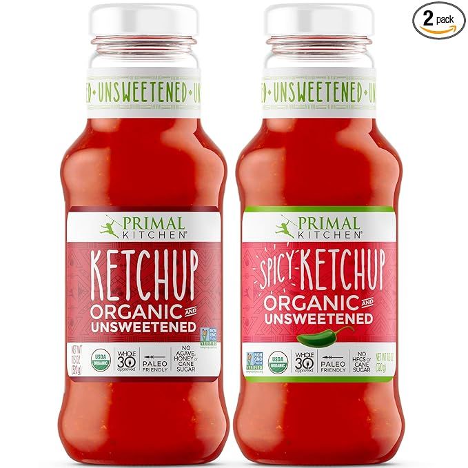 Primal Kitchen Organic and Unsweetened Ketchup Variety Two Pack, Whole 30 Approved, Includes 1 Or... | Amazon (US)