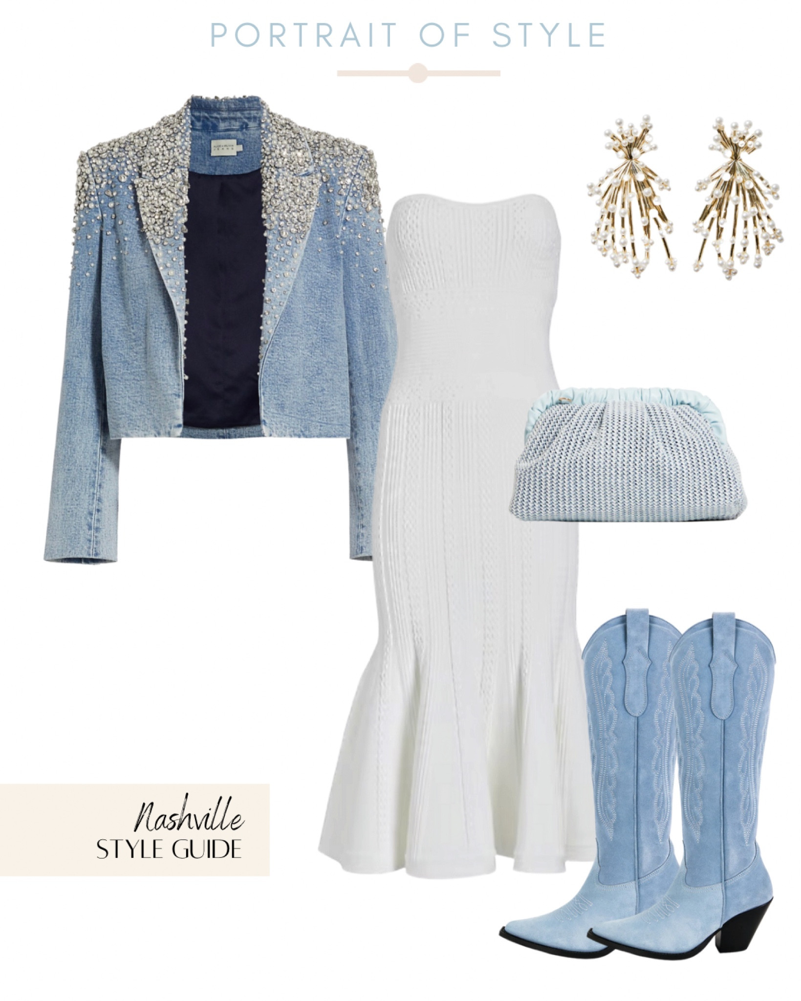 Nashville inspired outfit for your next vacation to TN. 

#vacationoutfit #bride #bachloretteoutfit #nashville #nashvilleoutfit #nashvillestyle #whitedress #denim #cowboyboots #boots

#LTKstyletip #LTKunder100 #LTKFind