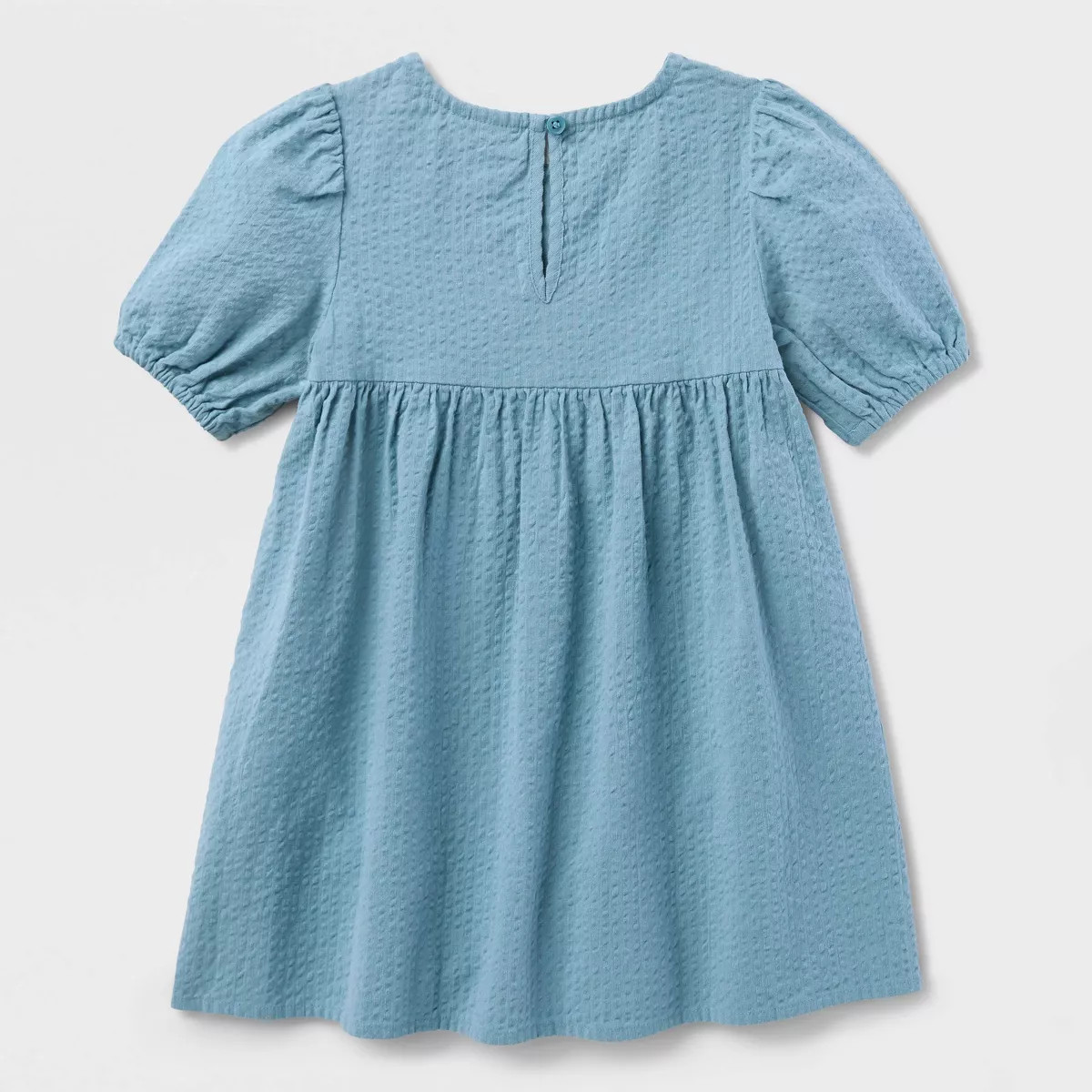 Toddler Girls' Floral Cording Short Sleeve Dress - Cat & Jack™ Blue 4T | Target