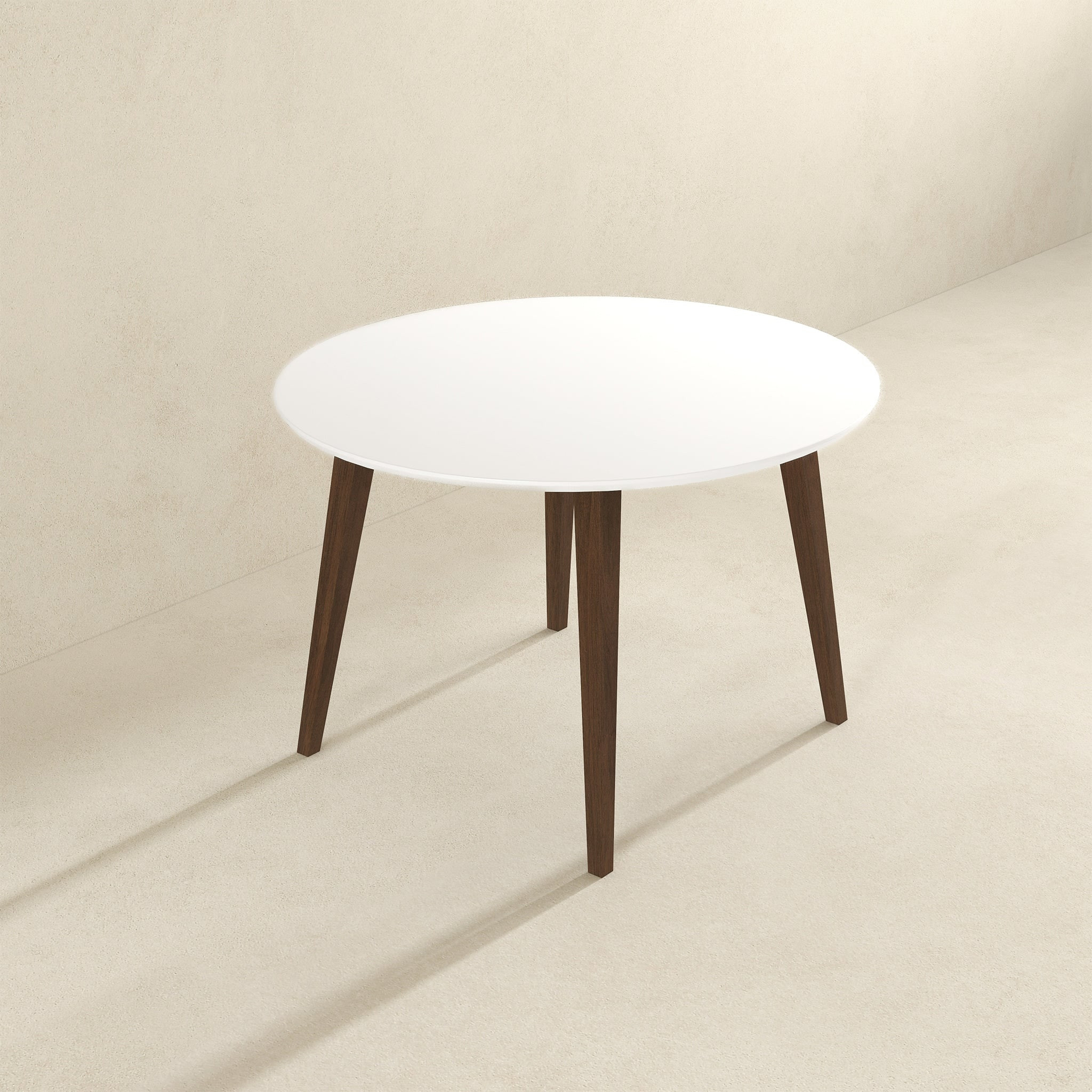 GDFStudio Paloma Mid-Century Modern 43.3-inch Round Solid Wood Dining Table with Beveled Edges-Brown and White Top Finish one_size | 345004 | Lowe's