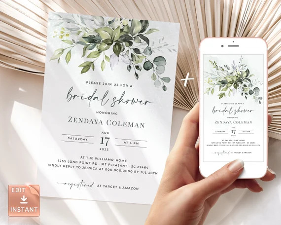 Bridal Shower Invitation Template Editable Printable Bridal - Etsy | Etsy (US)