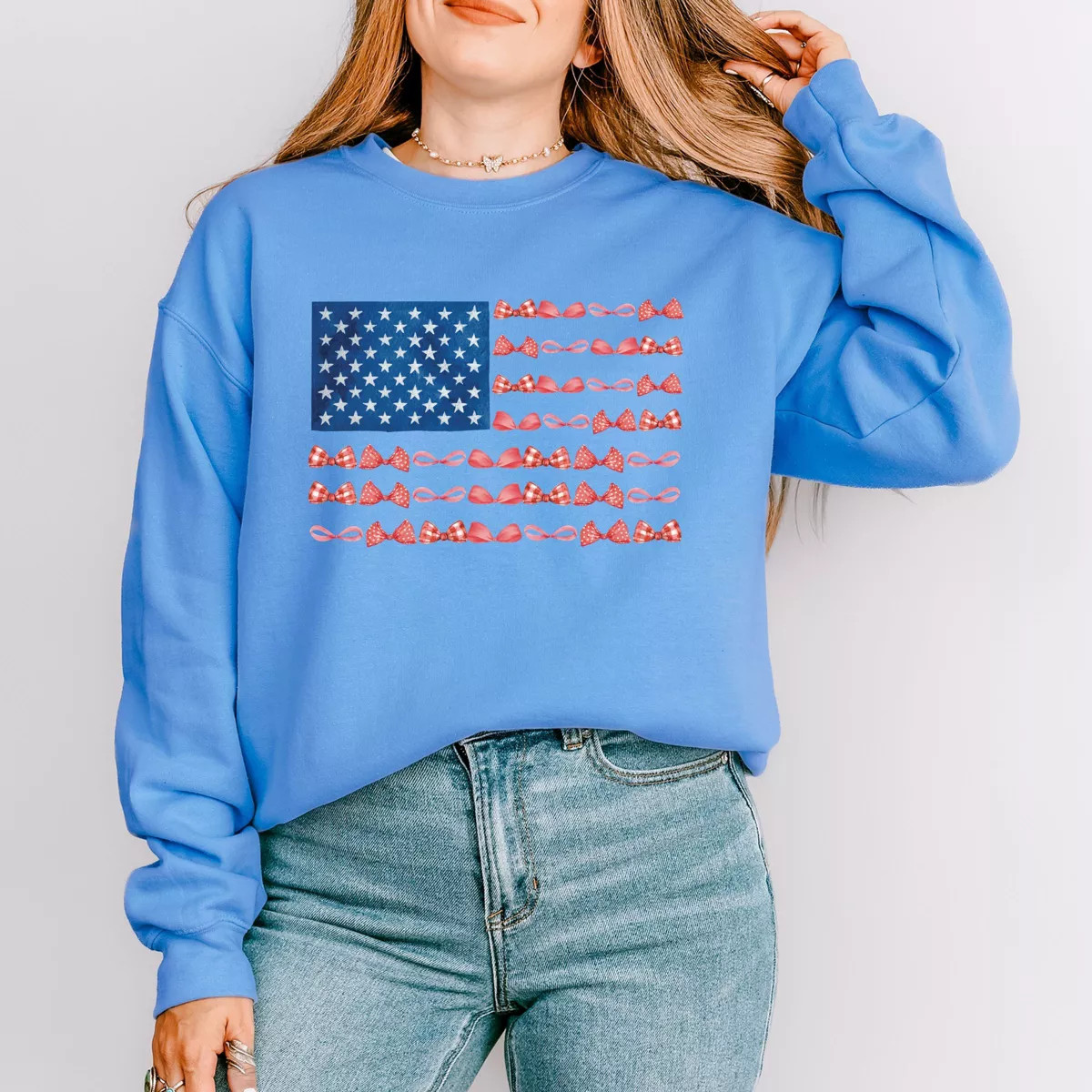 Simply Sage Market American Bow Flag Coquette Sweatshirt | Target