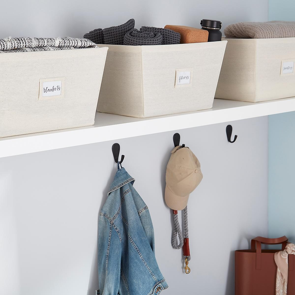 Open Canvas Storage Bins with Labels | The Container Store