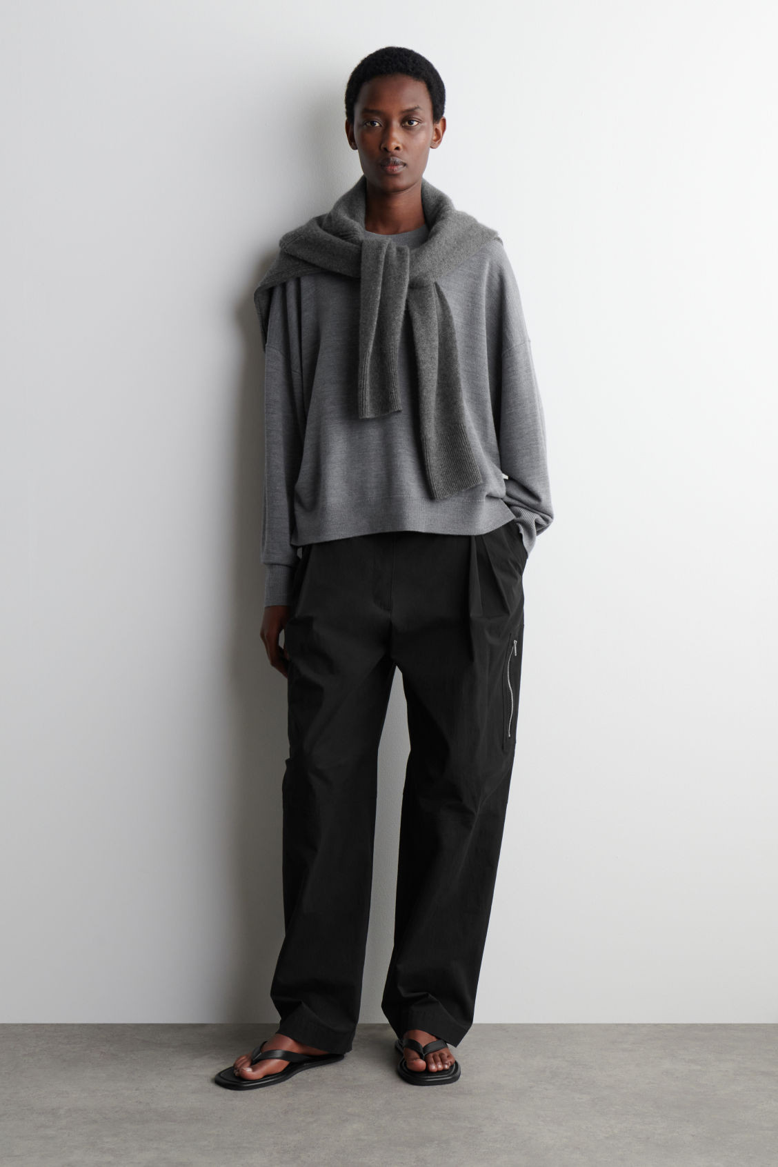 MERINO WOOL CREW-NECK SWEATER - GRAY MÉLANGE - Knitwear - COS | COS (US)