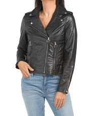Genuine Leather Moto Jacket | Lightweight Jackets | T.J.Maxx | TJ Maxx