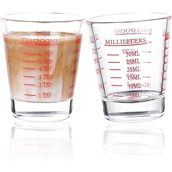 Shot Glasses Measuring cup Espresso Shot Glass Liquid Heavy Wine 2 Pack 26-Incremental Measuremen... | Amazon (US)