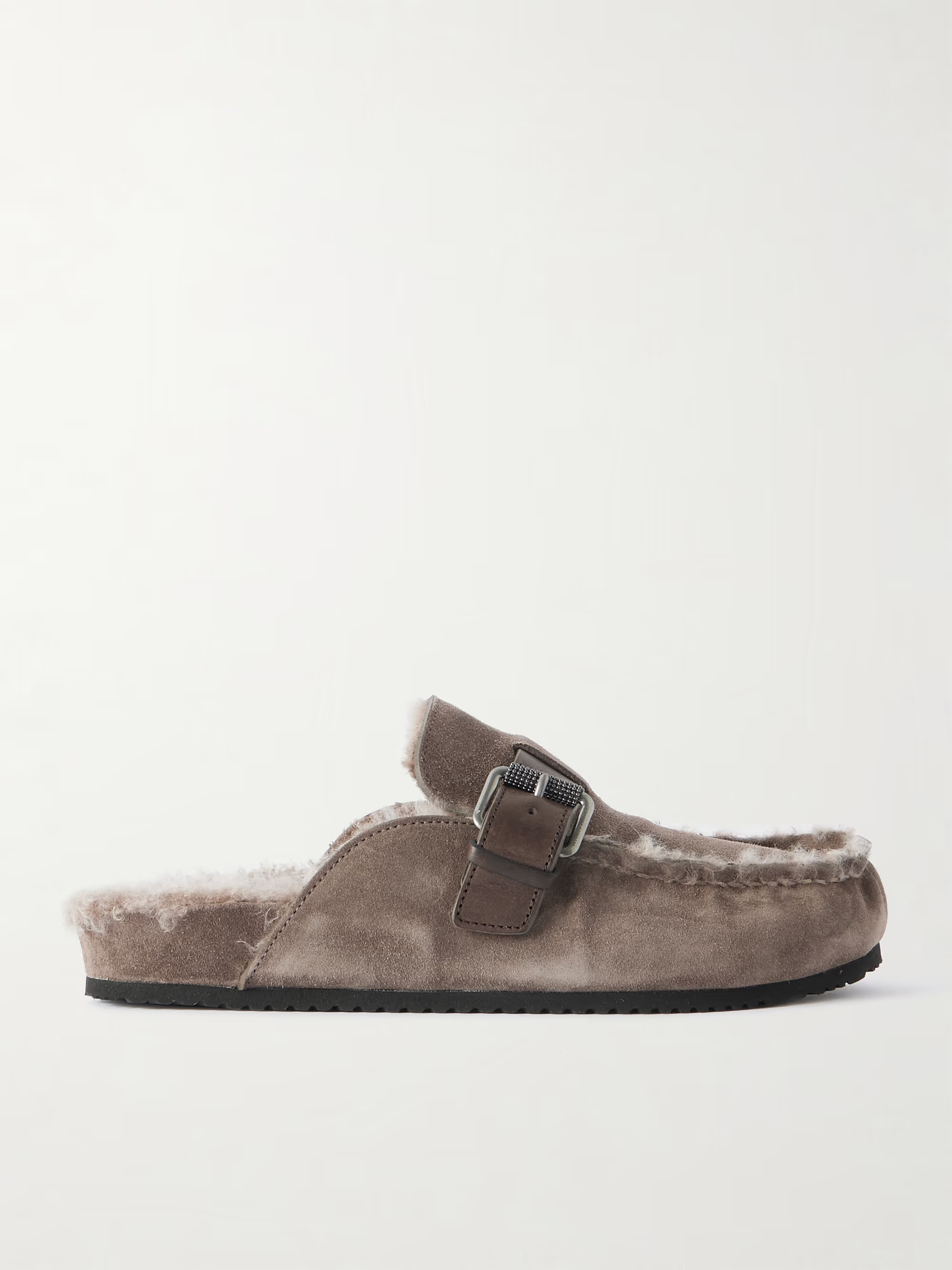 Buckled shearling mules | NET-A-PORTER (US)