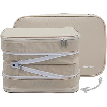 Branden Compression Packing Cube, Small, Sandbeige | Travel Essentials l Luggage Organizer l Self... | Amazon (US)