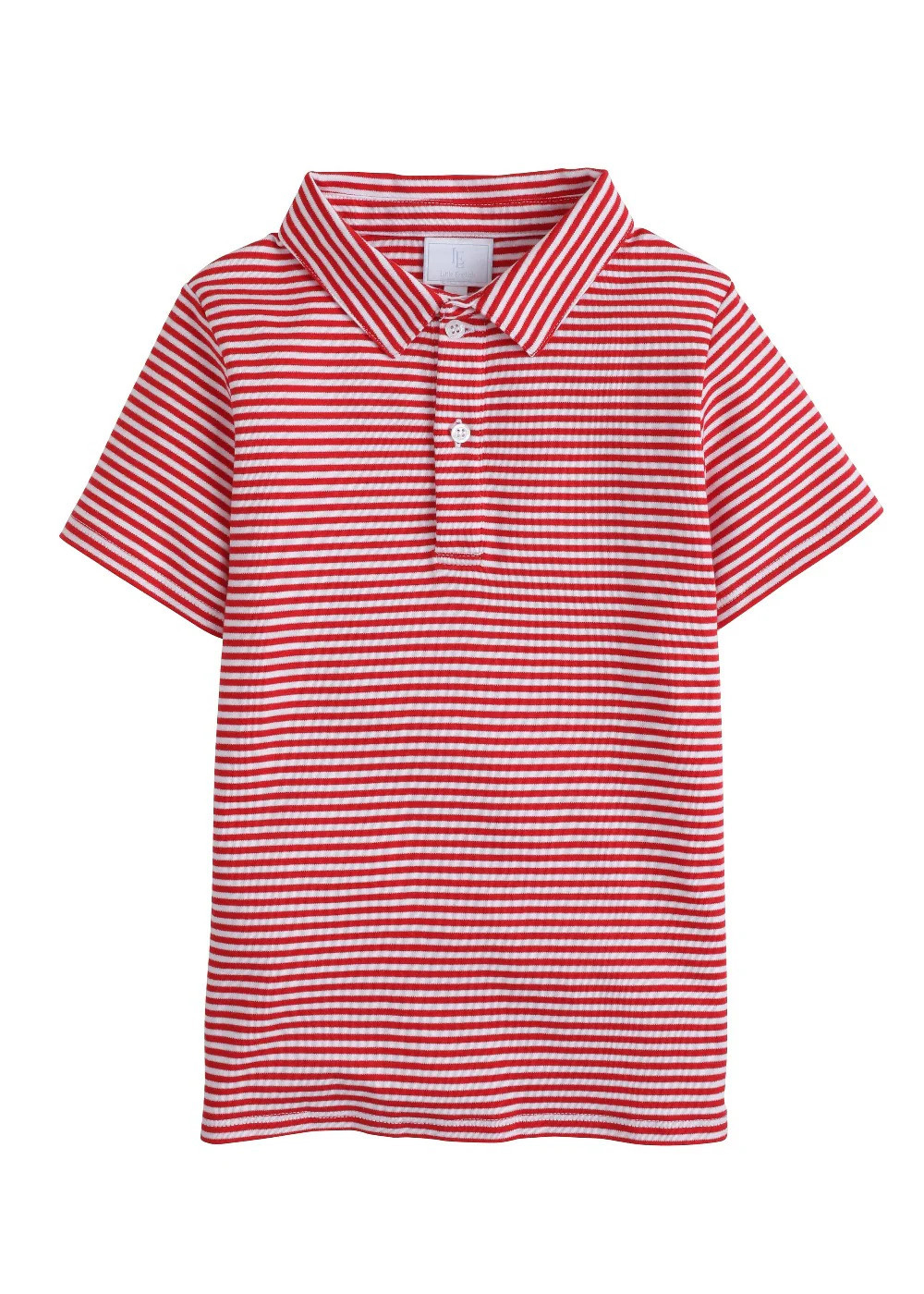 Short Sleeve Striped Polo - Red | Little English