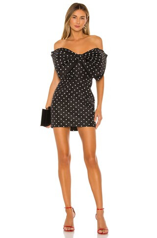 Bardot Spot Bow Dress in Polka Dot from Revolve.com | Revolve Clothing (Global)