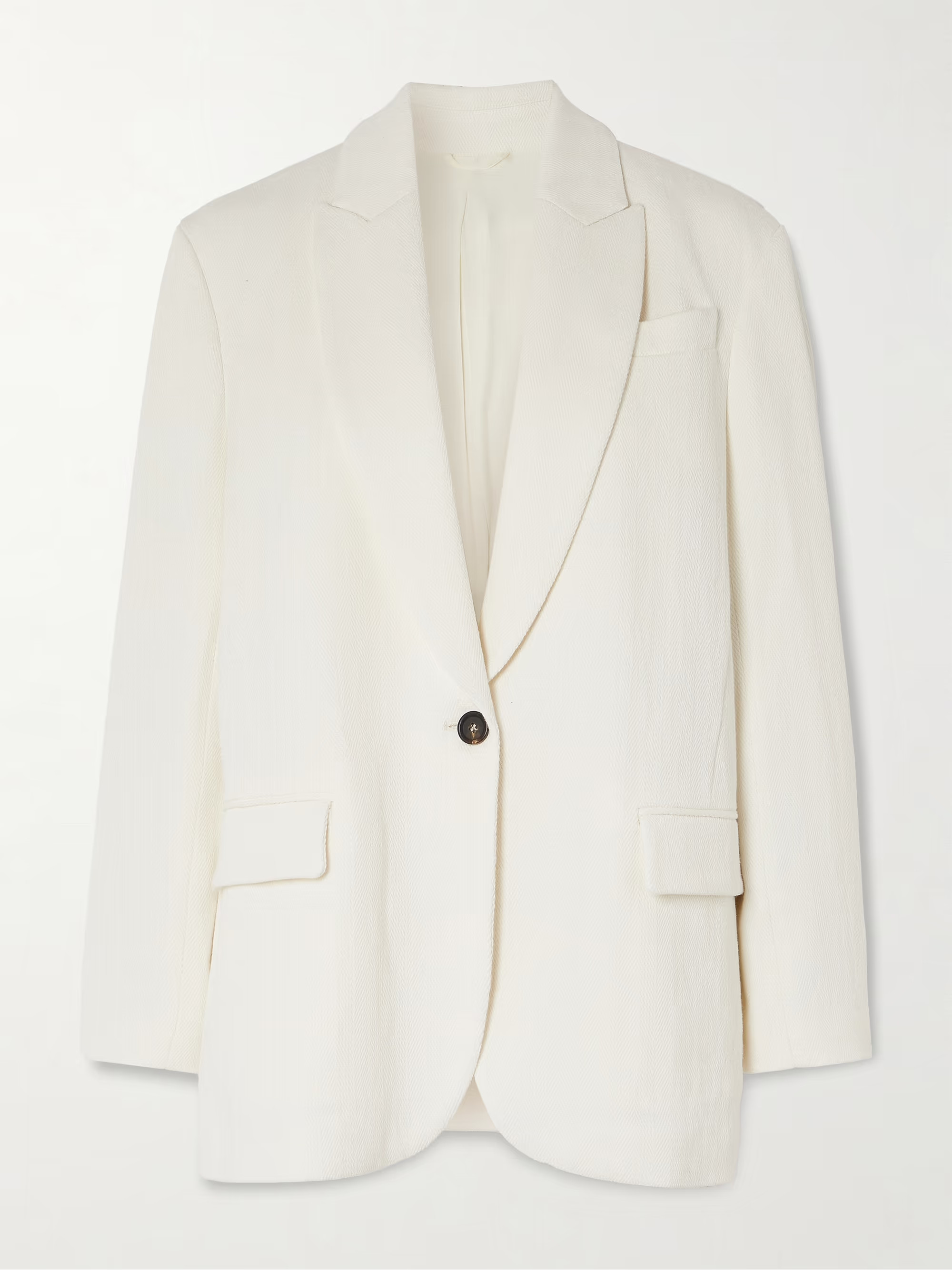 Single-breasted herringbone cotton and linen-blend blazer | NET-A-PORTER (US)