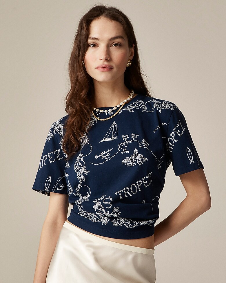 Classic-fit "St. Tropez" graphic T-shirt in broken-in jersey | J. Crew US