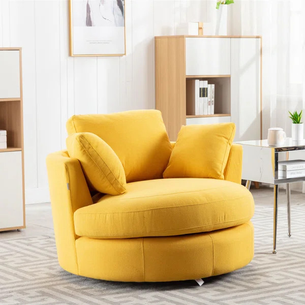 Trabzon Upholstered Swivel Barrel Chair | Wayfair North America