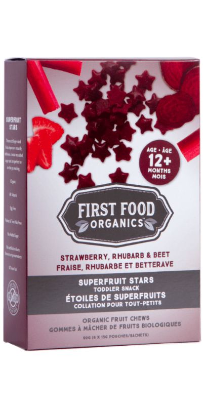 First Food Organics Strawberry Rhubarb Beet Superfruit Stars | Well.ca