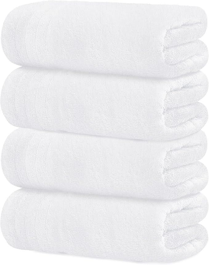 Tens Towels Large Bath Towels, 100% Cotton Towels, 30 x 60 Inches, Extra Large Bath Towels, Light... | Amazon (US)