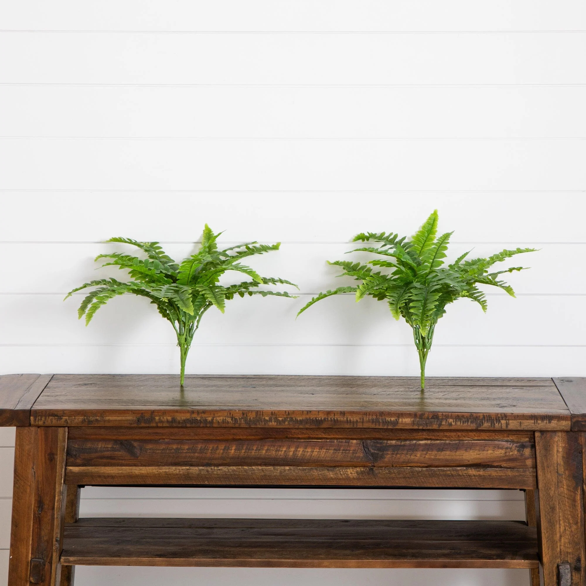 19" UV Resistant Artificial Boston Fern (Indoor/Outdoor) - Set of 2 | Nearly Natural | Nearly Natural