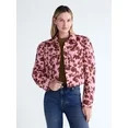 Scoop Women’s and Women's Plus Cropped Trucker Jacket with Puff Sleeves, Sizes XS-4X | Walmart (US)