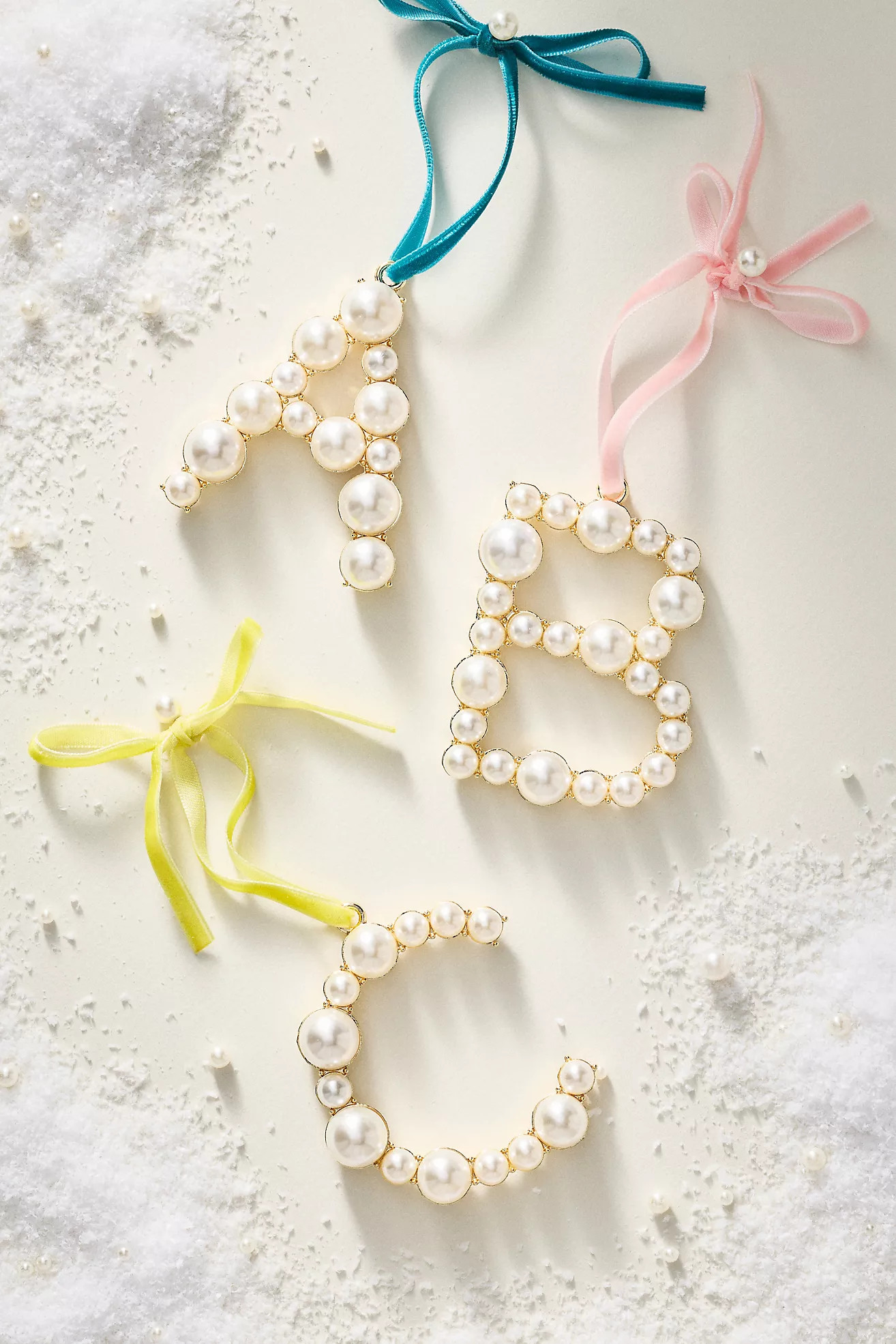 Pearl Monogram Ornament | Anthropologie (US)