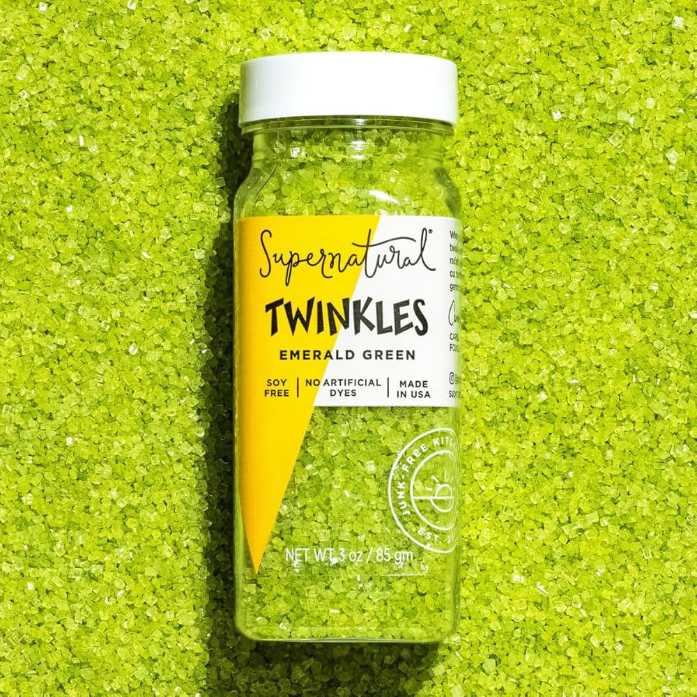 Supernatural Twinkles Sprinkles, Emerald Green Sanding Sugar, Plant-Based Color, Vegan, 3oz, Made... | Amazon (US)