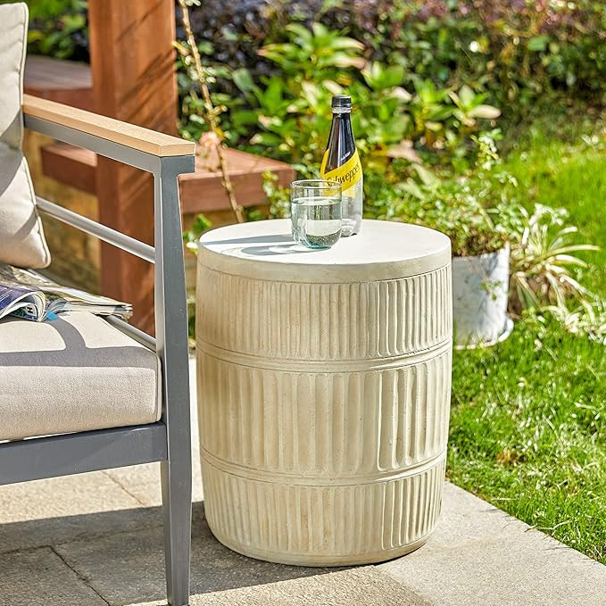 Giltzhome Antique Decorative Garden Stool, 18.5" H Heavy Duty Textured Accent Table, End Side Tab... | Amazon (US)