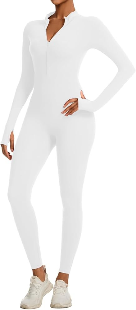 speerise Women Long Sleeve One Piece Workout Jumpsuit Romper Bodysuit Tummy Control Body Suits Ju... | Amazon (US)