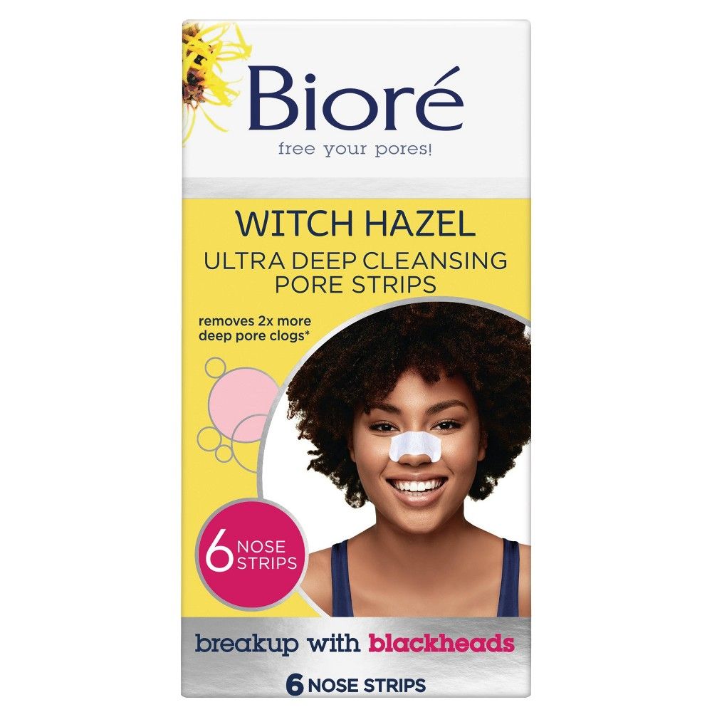Biore Witch Hazel Ultra Deep Cleansing Pore Strips, Blackhead Removing, Oil-Free, Non-Comedogenic -  | Target