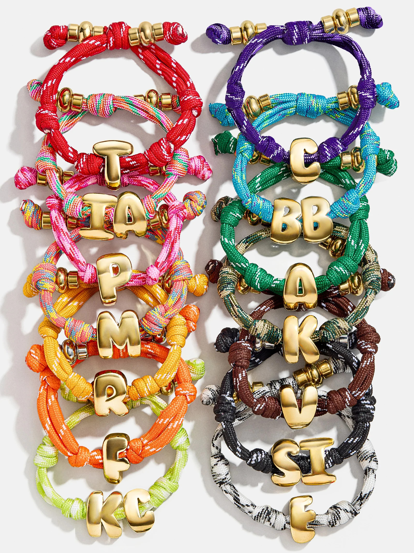 Knotty Initial Custom Bracelet - Bright Green Single Letter | BaubleBar