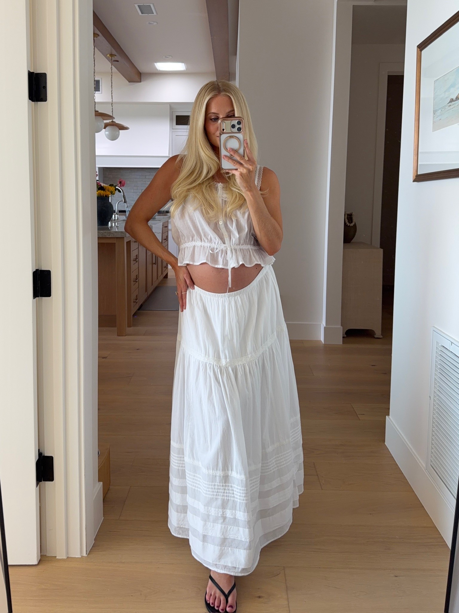 Wearing a medium in tank, medium reg in skirt (sized up for pregnancy), shoes are tts! #kathleenpost

Beach vacation outfit, maternity look, bump friendly

#LTKTravel #LTKSeasonal #LTKBump