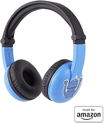 Made for Amazon Volume Limiting Bluetooth BuddyPhones, PlayTime in Blue. Ages (3-7) | Amazon (US)
