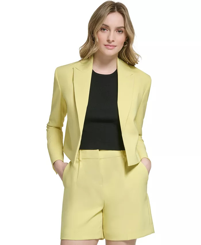 Women's Cropped Open-Front Blazer | Macys (US)
