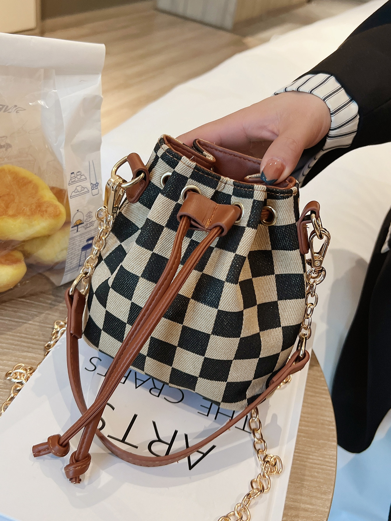 New Arrival Small-batch Design Color-blocking Canvas Shoulder Crossbody Bag Daily Use Handbag Buc... | SHEIN