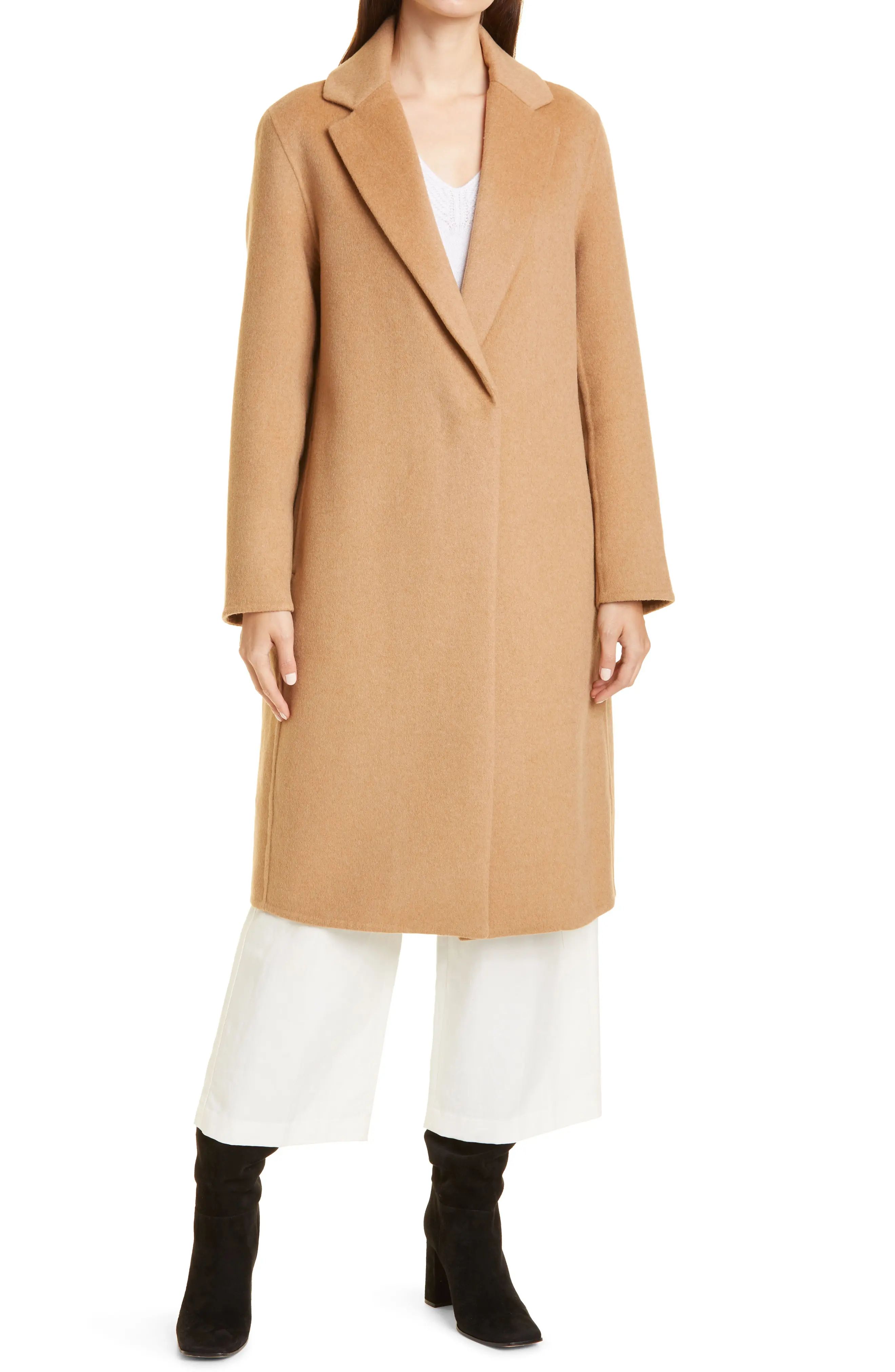 Women's Vince Women's Wool Blend Classic Coat, Size X-Small - Brown | Nordstrom