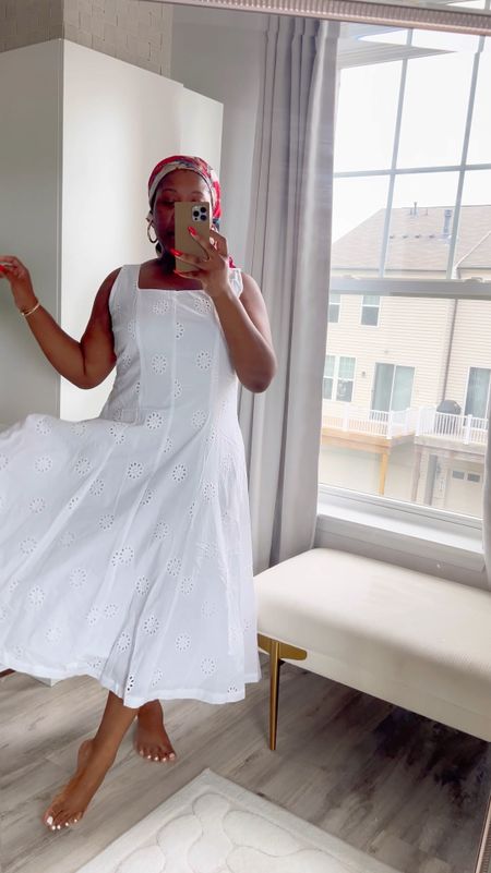 White eyelet dress under $30 @walmart. It’s such a cute white dress. Could be great for Mother’s Day and match with mom. It’s pretty chic and also modest. Such a great Walmart Fashion find . @Walmart 

#LTKfindsunder50 #LTKmidsize #LTKSeasonal