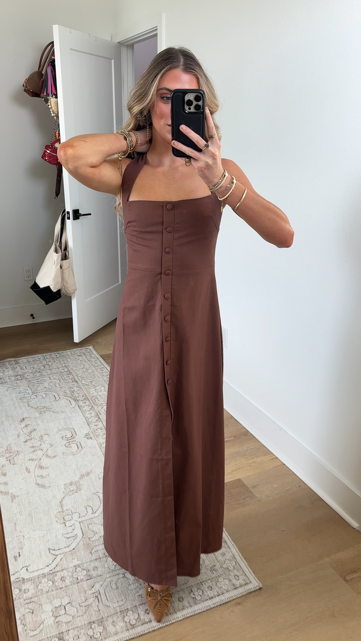 This midi is your go-to for effortless polish, featuring a square neckline, button-front detail and a relaxed shift silhouette that drapes just right. The brown hue brings warmth to your wardrobe and pairs back with everything, making it a versatile pick for desk days, date nights and everything in between.
Marla Midi Dress - Square Neck Button Front Shift Dress In Chocolate is designed to flatter without fuss, think clean lines, an easy fit and a midi length that feels modern. It’s one of those dresses you’ll reach for when you want confidence on repeat.
Style it your way: keep it minimal with sleek hoops and neutral heels, or add a belt to define the waist. Whether you’re after elevated daywear or a low-key event look, this midi keeps pace with your plans and your personality.

#LTKValentine #LTKgrwm #LTKootd