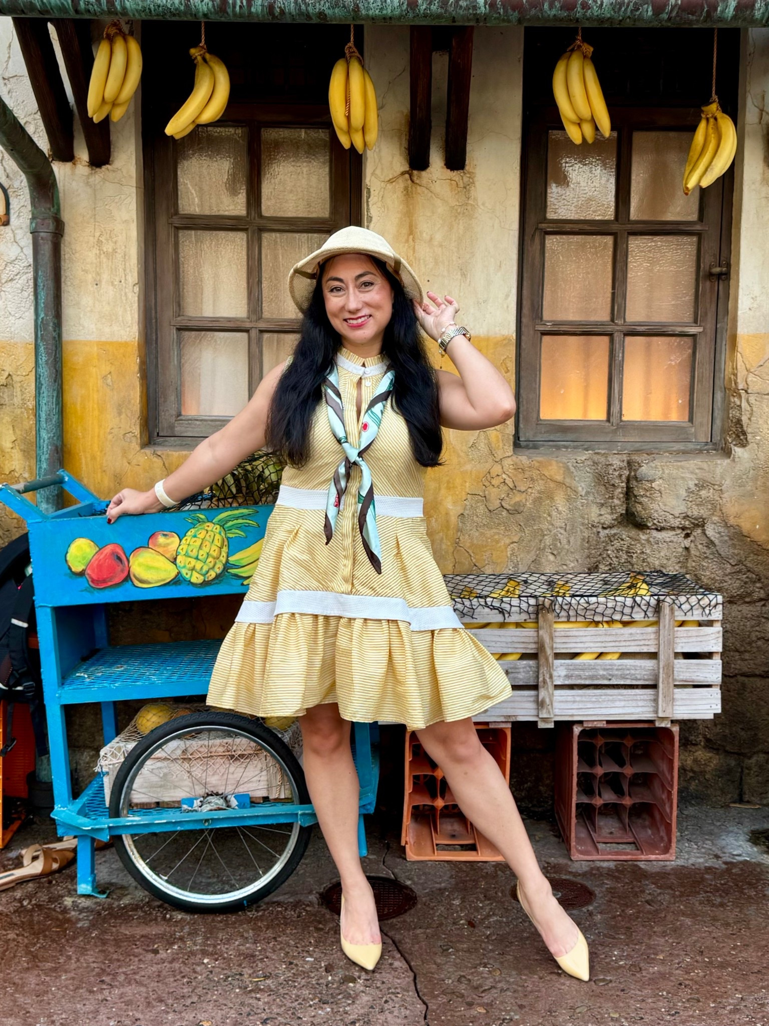 I am bananas for this Jane Disneybound at Animal Kingdom 🍌🦍🌿
Channeling my inner explorer while disneybounding as Jane from Tarzan at Animal Kingdom! This look started with the Natacha Dress by Alexis, a yellow herringbone textured mini with a concealed placket, pleated skirt, and sculptural silhouette that makes such a statement. I styled it with a silk scarf, a safari hat, and my red-bottom Christian Louboutin heels to give the look a little adventurous elegance.
The dress itself is super charming and flattering with a structured shape and standout pattern. Many reviewers mention it runs a bit small in the chest, so sizing up can help if you’re fuller there. I actually went with an extra large for my chest, and it worked great. The poofy back is definitely noticeable—some people find it a little voluminous, but I actually think it adds a fun, unique touch to the overall silhouette.
Perfect for a Disney day when you want something playful but still polished ✨

#LTKTravel #LTKMidsize #LTKootd