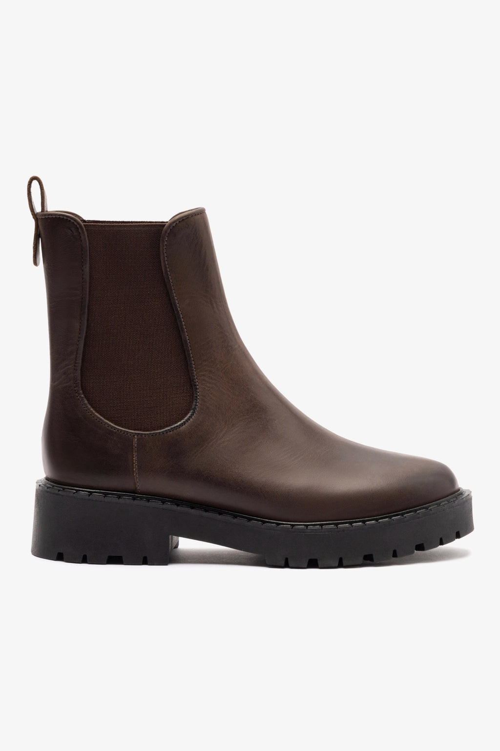 Sancha Boot In Brown Shadow Leather | Larroude