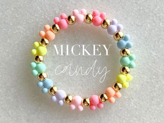 Pastel Rainbow Mickey Mouse Gold Filled Stacking Beaded | Etsy | Etsy (US)