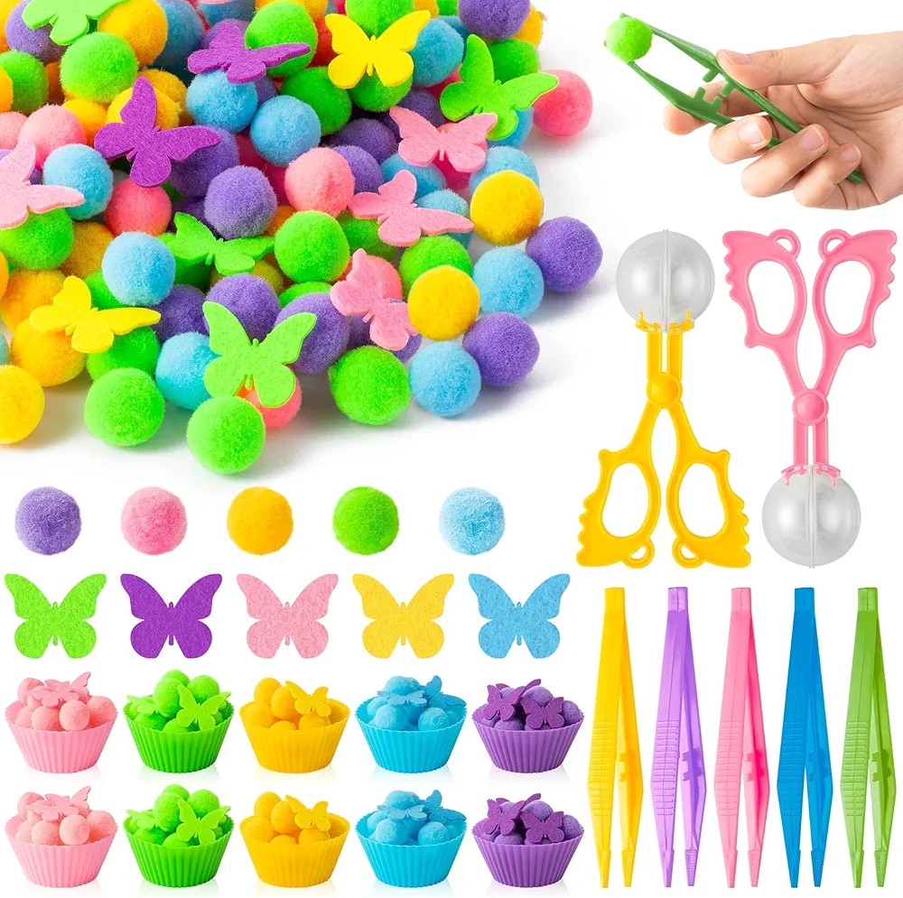 EZdhuawuse Spring Butterfly Sensory Bin Fillers - 268Pcs Easter Butterfly Fine Motor Toys Color C... | Amazon (US)