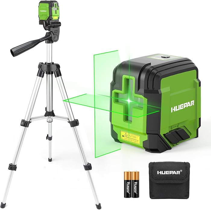 Laser Level with Tripod, HUEPAR 98Ft Self Leveling Laser Level Green Line Laser Cross Line Laser ... | Amazon (US)
