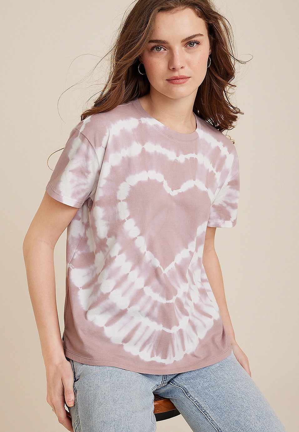 Heart Tie Dye Graphic Tee | Maurices