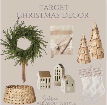 Neutral Christmas Decor. #neutral #target #wreath #treecollar #christmashouses #stocking #blanket #christmastrees #target

#LTKHoliday #LTKHolidaySale #LTKhome