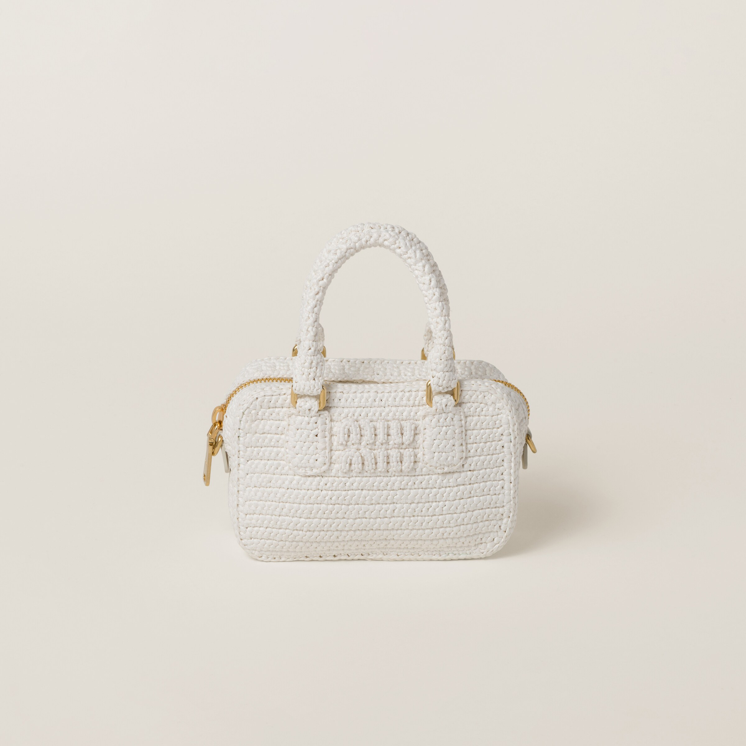 White Arcadie Crochet Bag | Miu Miu | Miu Miu US