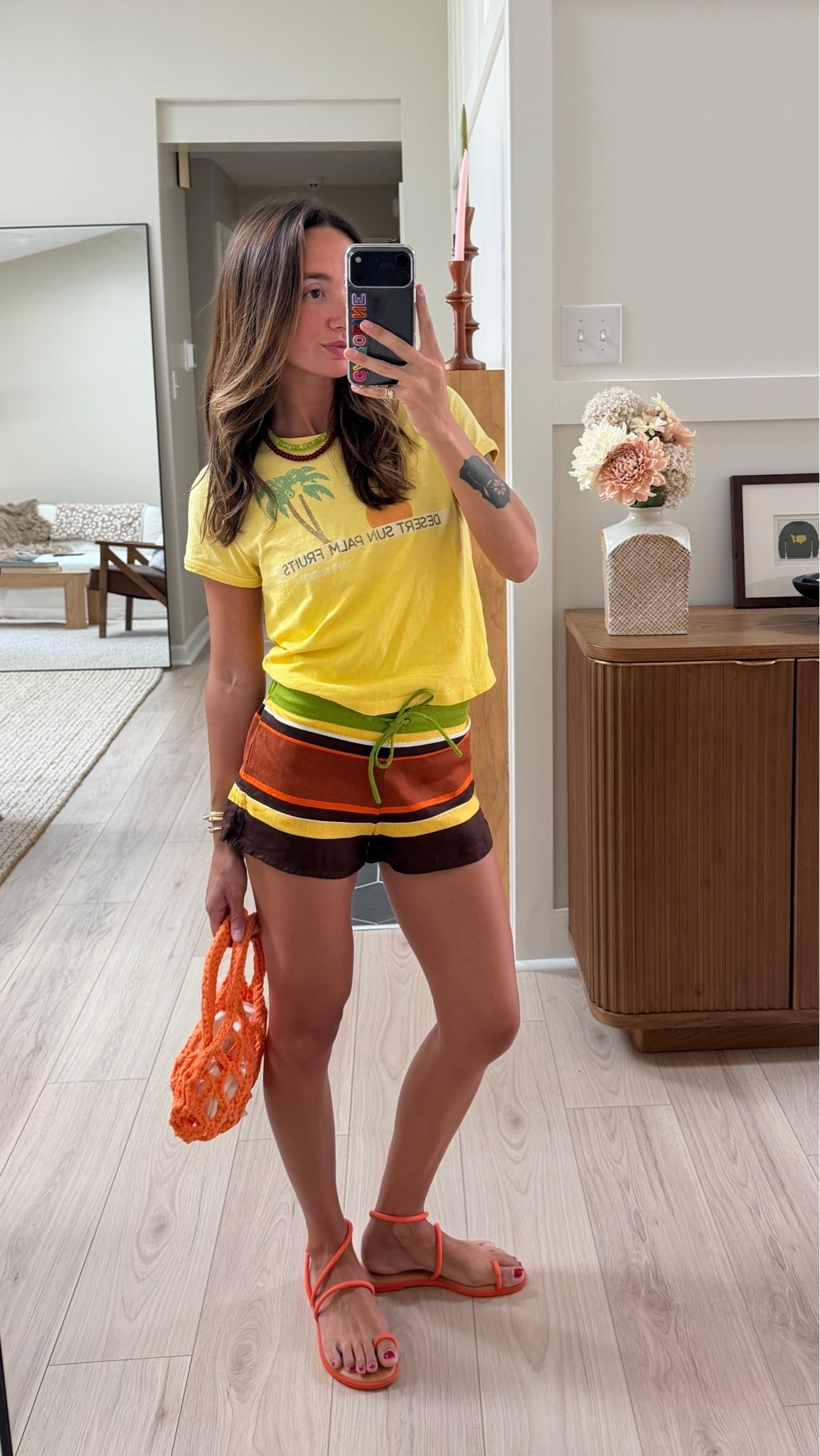 Small tee, 2 shorts! Sandals are old Havaianas