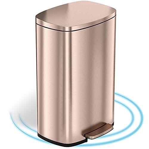 iTouchless SoftStep 13.2 Gallon Kitchen Step Trash Can with Odor Filter, 50 Liter Rose Gold Stainles | Amazon (US)
