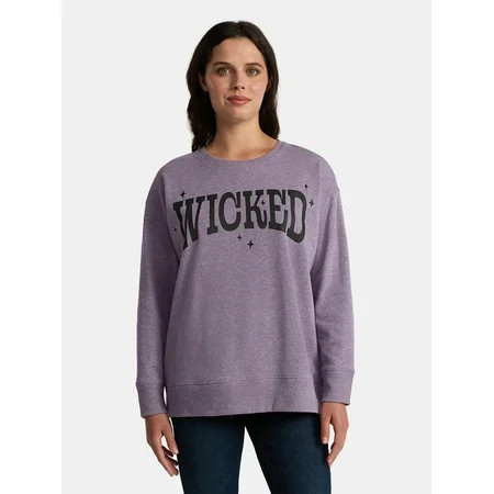 Women's Halloween Perfectly Wicked Graphic Fleece Sweatshirt from Way to Celebrate, Sizes S-3XL | Walmart (US)