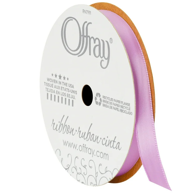 Single Face Satin Ribbon 3/8"X18'-Light Orchid, Pk 3, Offray | Walmart (US)
