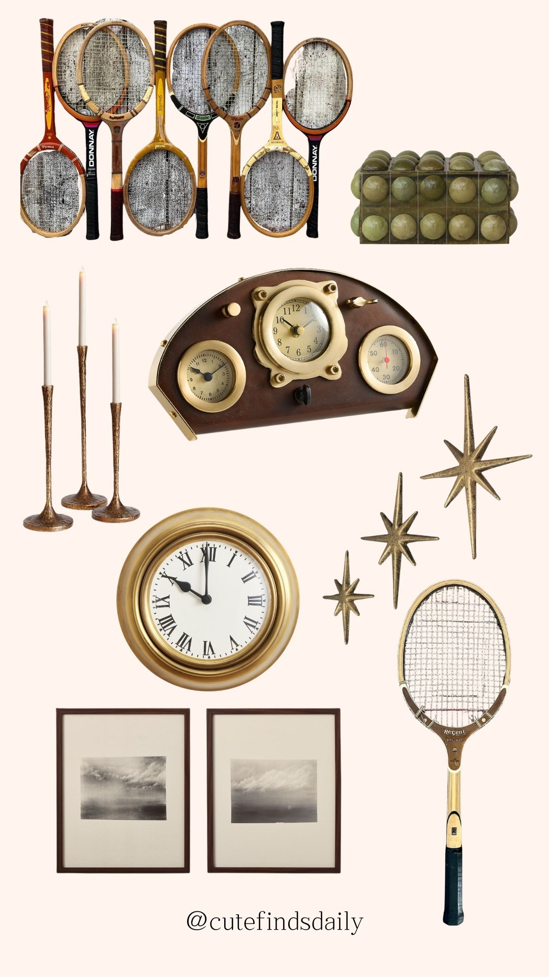 Vintage inspired home decor - tennis racket wall art from Etsy 

#LTKspringtrends #LTKhaul #LTKspring
