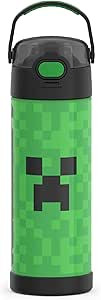 THERMOS FUNTAINER 16 Ounce Stainless Steel Vacuum Insulated Bottle with Wide Spout Lid, MINECRAFT | Amazon (US)